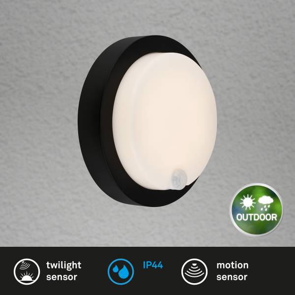 LED-Wandleuchte Presigo Polypropylen - 1-flammig - Schwarz
