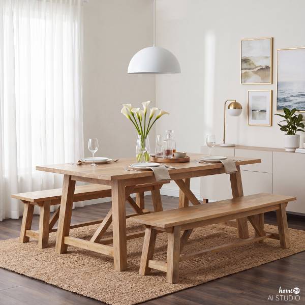 Massive Sitzbank Chanelle Mango - Breite: 200 cm