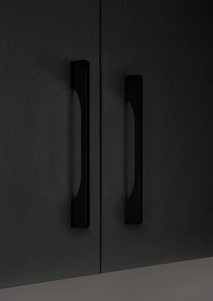 Cucina Collegno I Opaco nero - Larghezza: 360 cm - Senza piani di cottura - Senza utensili di cucina