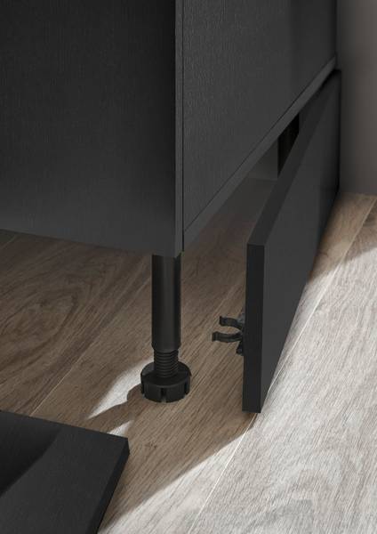 Cucina Collegno I Opaco nero - Larghezza: 360 cm - Senza piani di cottura - Senza utensili di cucina