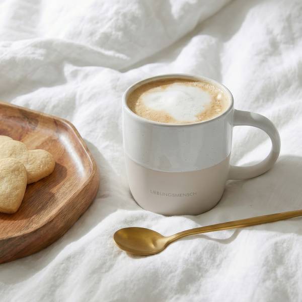 Henkeltasse ME TIME Lieblingsmensch Steinzeug - Weiß