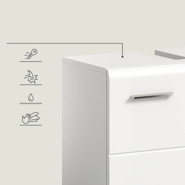 Set di mobili da bagno Amethian J Bianco lucido