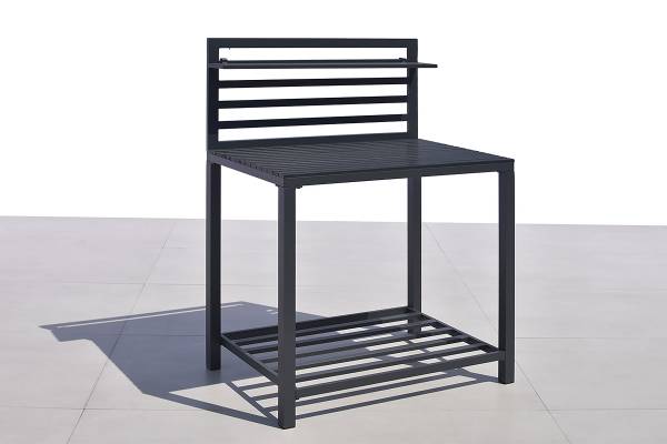 Tuinkeukentafel Portol aluminium/kunststof - zwart