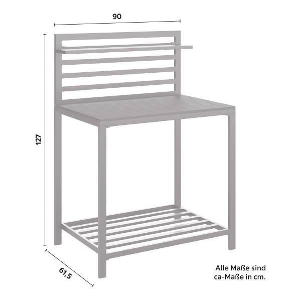 Tuinkeukentafel Portol aluminium/kunststof - zwart