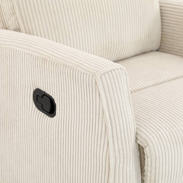 Fernsehsessel Poleo Cordstoff Doina: Creme