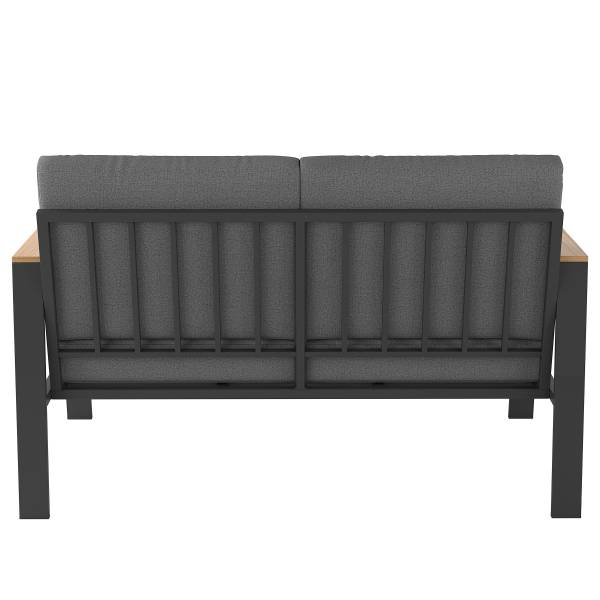 Canapé lounge 2 places Aviel Aluminium / Polyester - Anthracite
