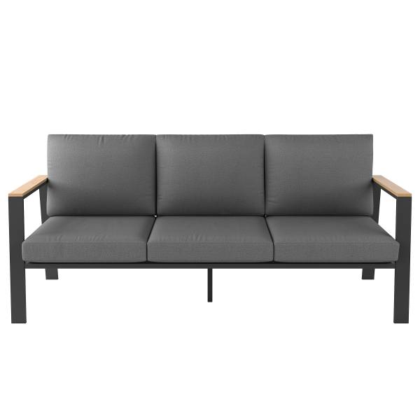 3-Sitzer Loungesofa Aviel Aluminium / Polyester - Anthrazit