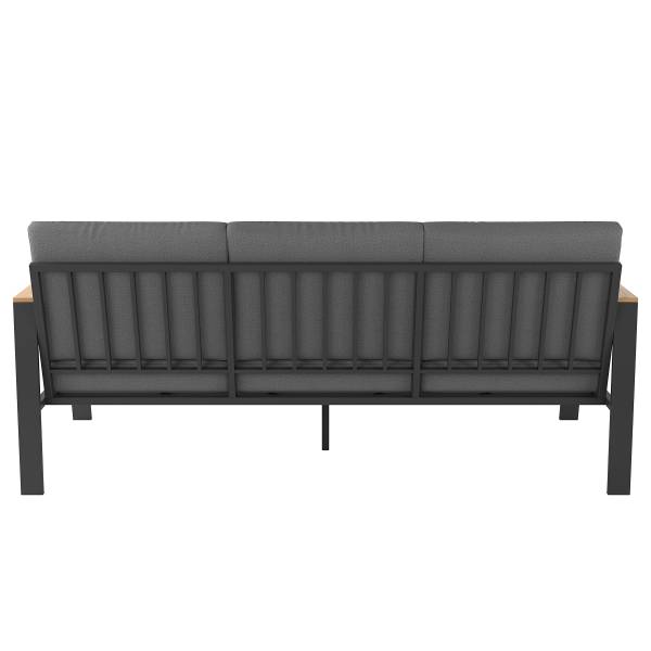 3-Sitzer Loungesofa Aviel Aluminium / Polyester - Anthrazit