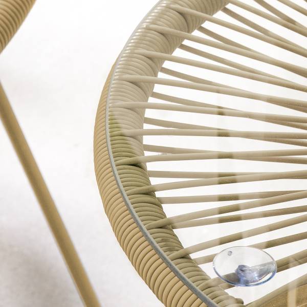 Sitzgruppe Copacabana 3-teilig Stahl / Polyrattan - Beige