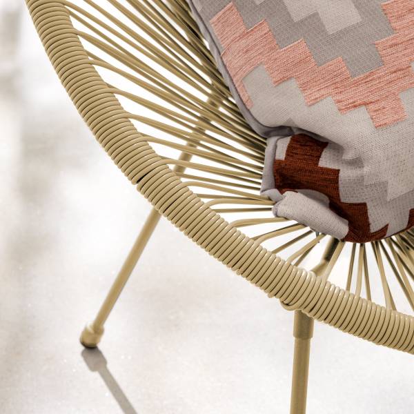 Sitzgruppe Copacabana 3-teilig Stahl / Polyrattan - Beige