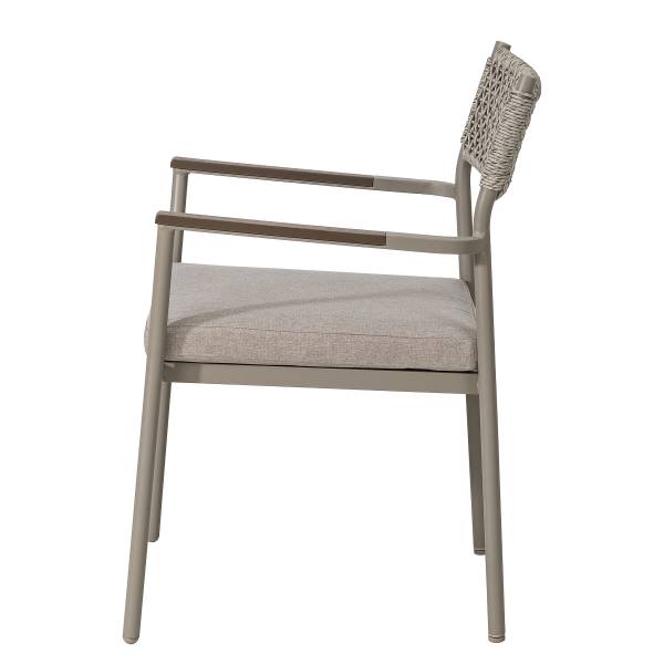 Gartenstuhl Kiran 2er-Set Aluminium / Polyester - Grau
