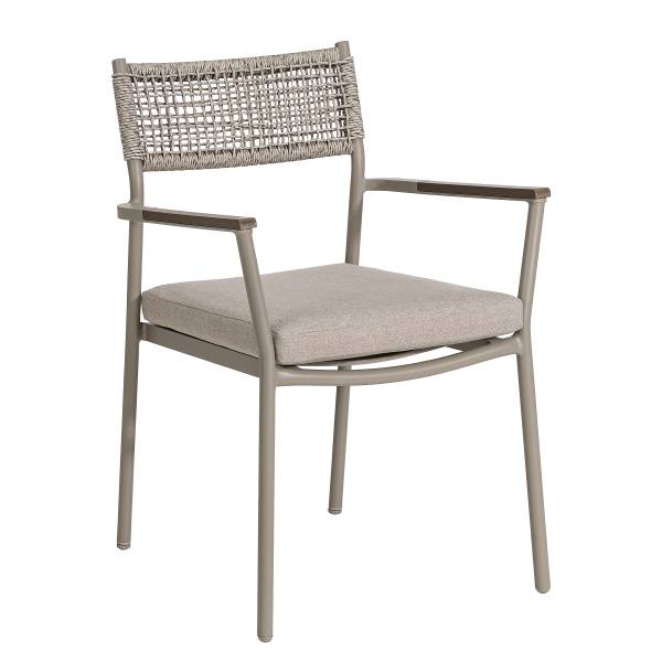 Gartenstuhl Kiran 2er-Set Aluminium / Polyester - Grau