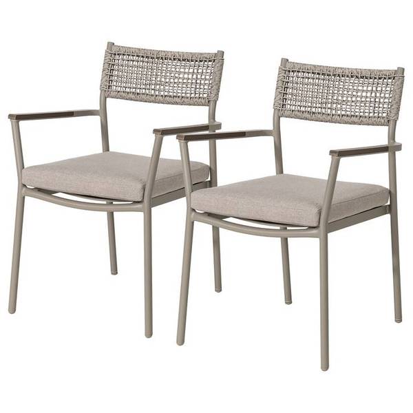 Gartenstuhl Kiran 2er-Set Aluminium / Polyester - Grau