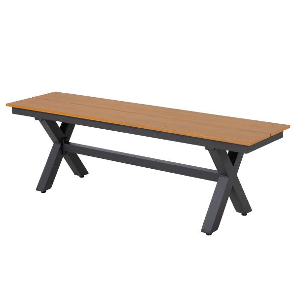 Gartenbank Hila Aluminium / Kunststoff - Schwarz / Braun