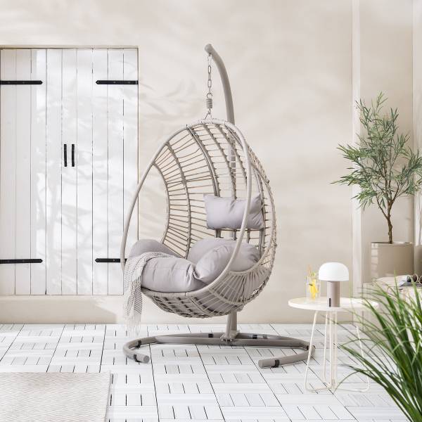 Sedia sospesa Kayoa Rattan sintetico / Acciaio - Beige
