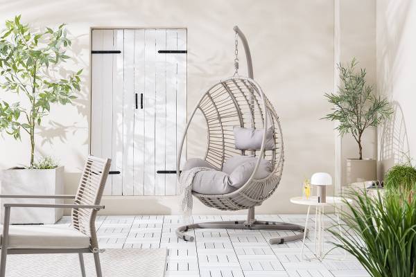 Sedia sospesa Kayoa Rattan sintetico / Acciaio - Beige