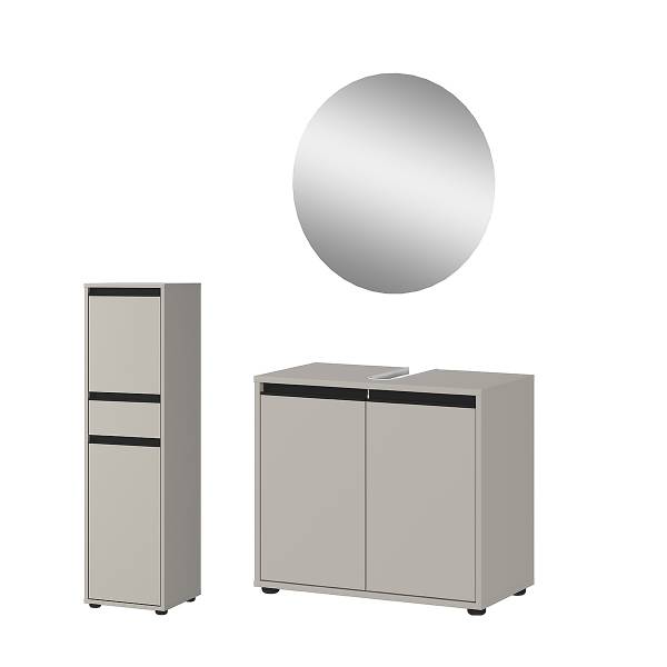 Ensemble de salle de bain Lemont 3 pcs Gris minéral