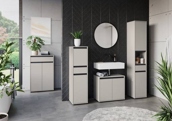 Ensemble de salle de bain Lemont 3 pcs Gris minéral