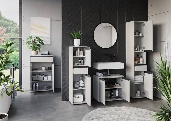 Ensemble de salle de bain Lemont 3 pcs Gris minéral