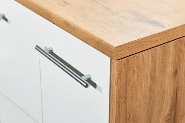 Cuisine îlot Hilde variante A Blanc - Largeur : 280 cm