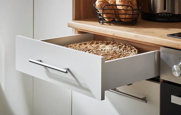 Cuisine îlot Hilde variante A Blanc - Largeur : 280 cm
