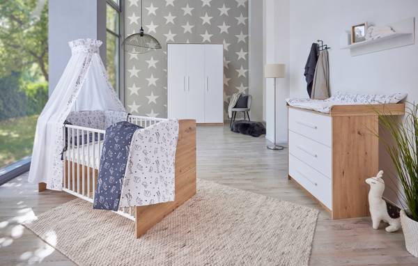 Babyzimmer Pepe 3-teilig Weiß / Eiche Artisan Dekor