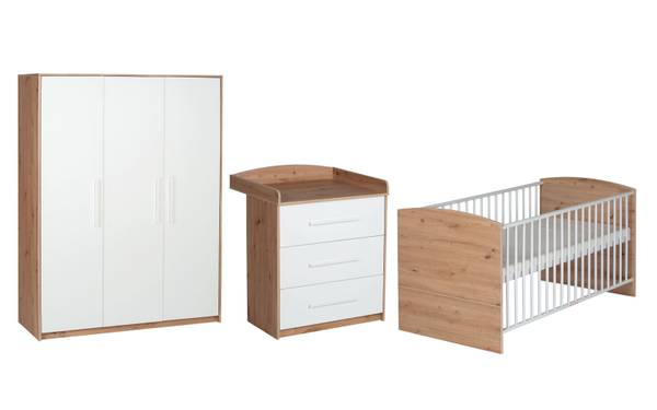 Babyzimmer Pepe 3-teilig Weiß / Eiche Artisan Dekor