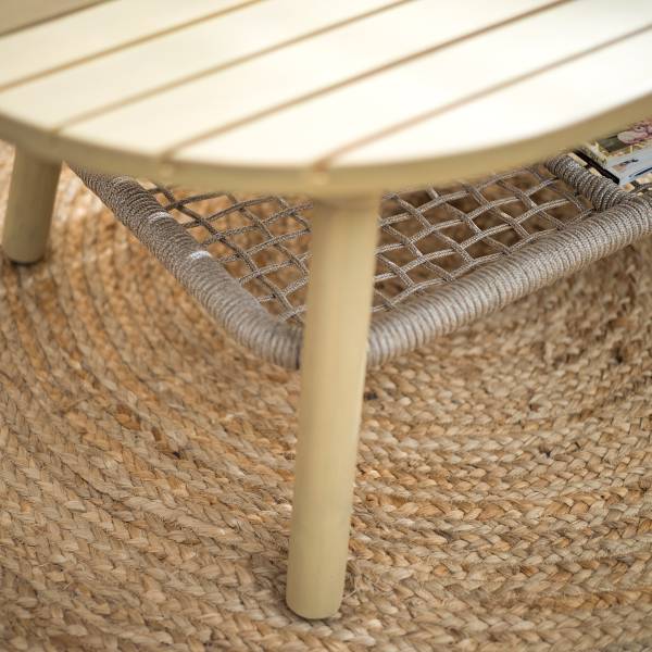 Loungeset Lysandra 4-teilig Akazie massiv / Polyester - Braun / Beige