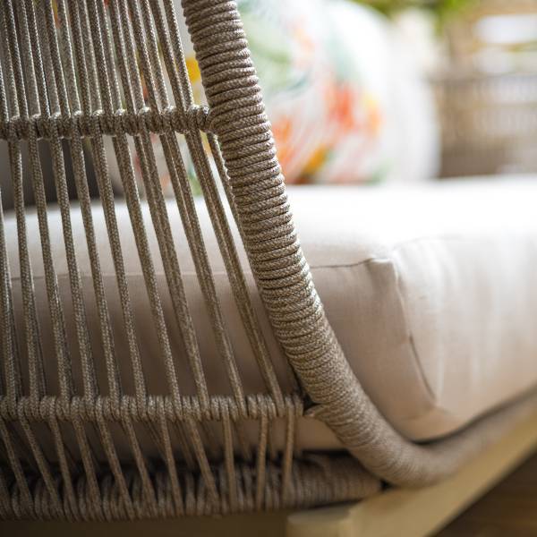 Loungeset Lysandra 4-teilig Akazie massiv / Polyester - Braun / Beige