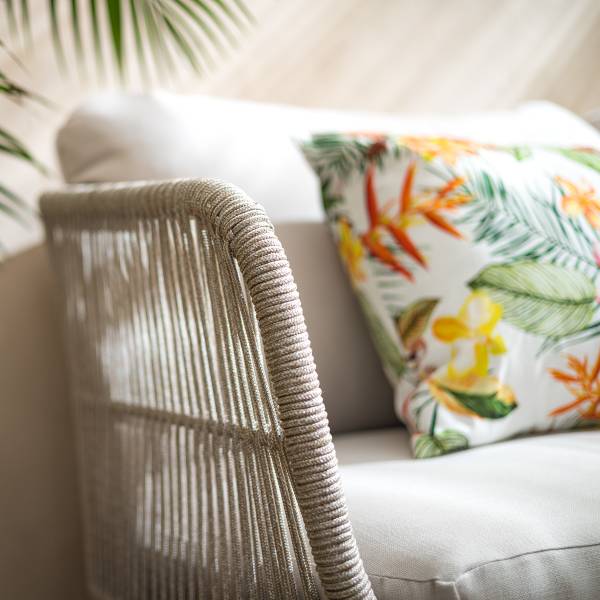 Loungeset Lysandra 4-teilig Akazie massiv / Polyester - Braun / Beige