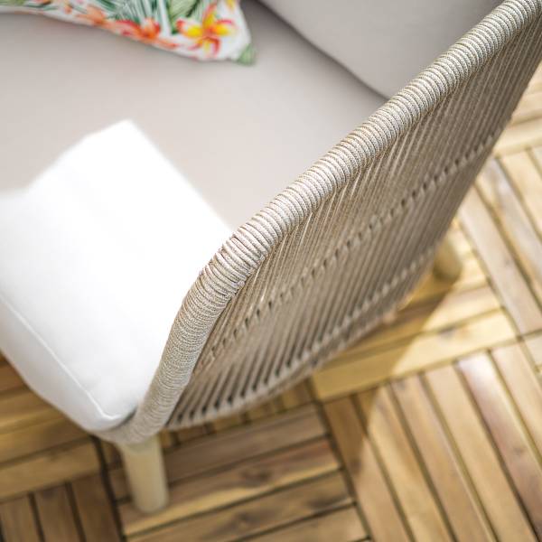 Loungeset Lysandra 4-teilig Akazie massiv / Polyester - Braun / Beige