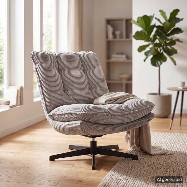 Sessel Gerbore Cord - Grau