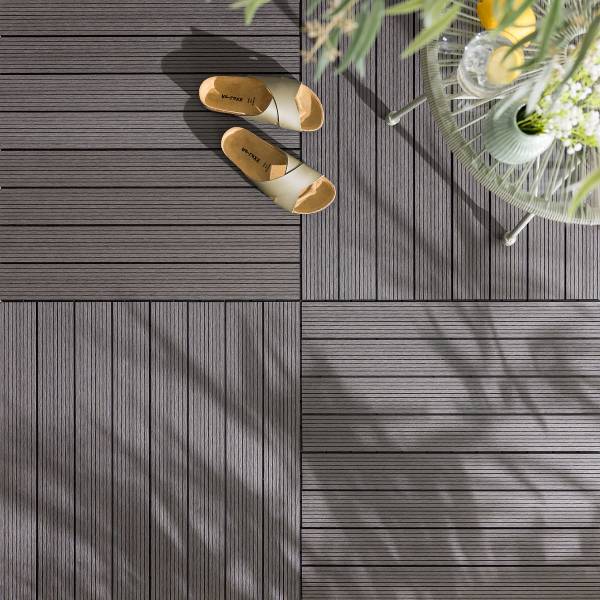 Vlondertegels Thish set van 12 grijs