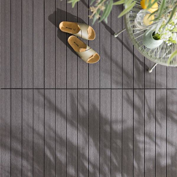 Vlondertegels Thish set van 12 grijs