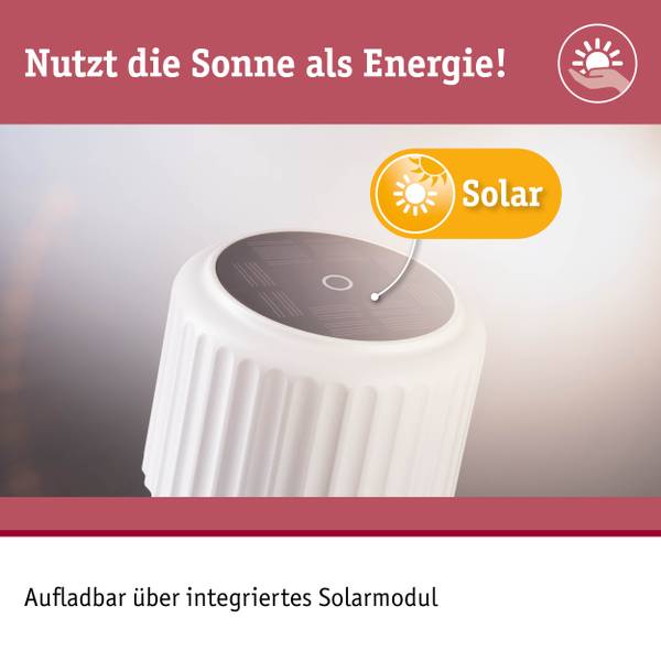 Lampada da tavolo solare Else Bianco