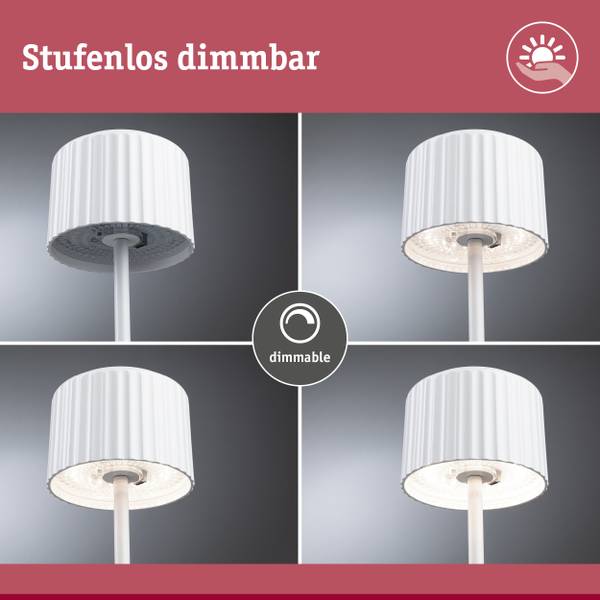 Lampada da tavolo solare Else Bianco