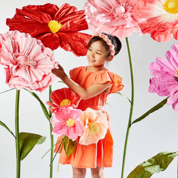 Deko-Blume BLOOM Papier / Eisen - Rosa