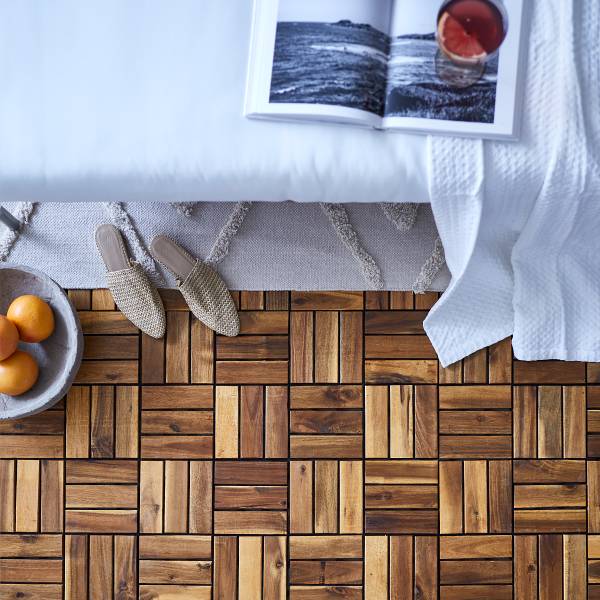 33 carreaux pour terrasse Temai, type B Acacia massif - Acacia Marron clair