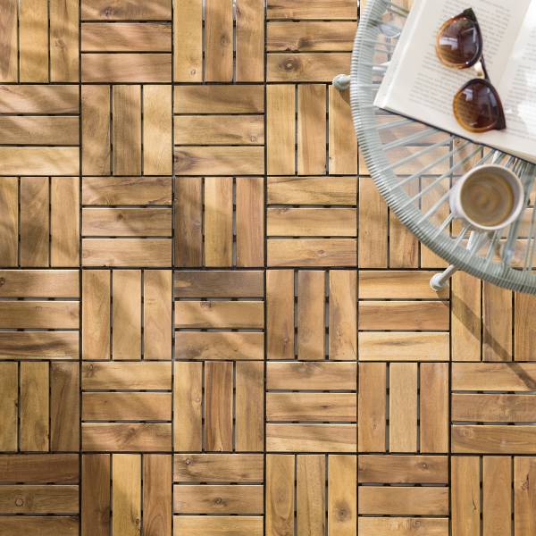 33 carreaux pour terrasse Temai, type B Acacia massif - Acacia Marron clair