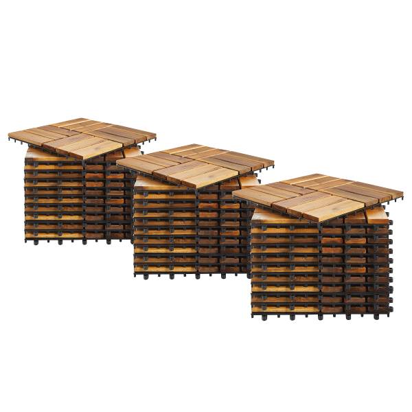 33 carreaux pour terrasse Temai, type B Acacia massif - Acacia Marron clair