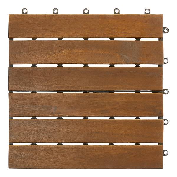 Set 10 piastrelle per terrazzo Temai A Massello di acacia - Acacia Marrone