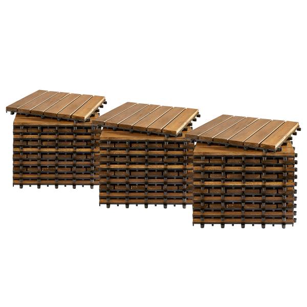 33 carreaux pour terrasse Temai, type A Acacia massif - Acacia brun