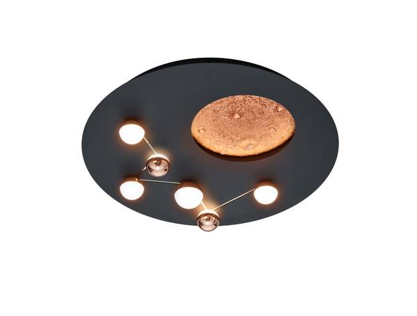 Deckenleuchte Zodiac Aluminium / Acrylglas - Schwarz - Schwarz
