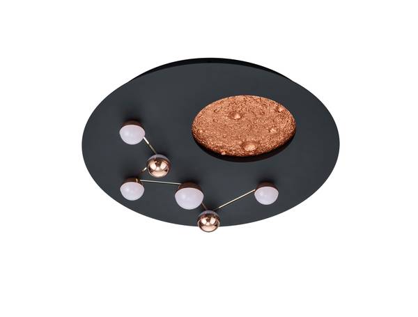 Deckenleuchte Zodiac Aluminium / Acrylglas - Schwarz - Schwarz