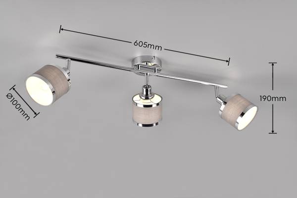 Deckenleuchte Arosa Eisen - Chrom - Flammenanzahl: 3