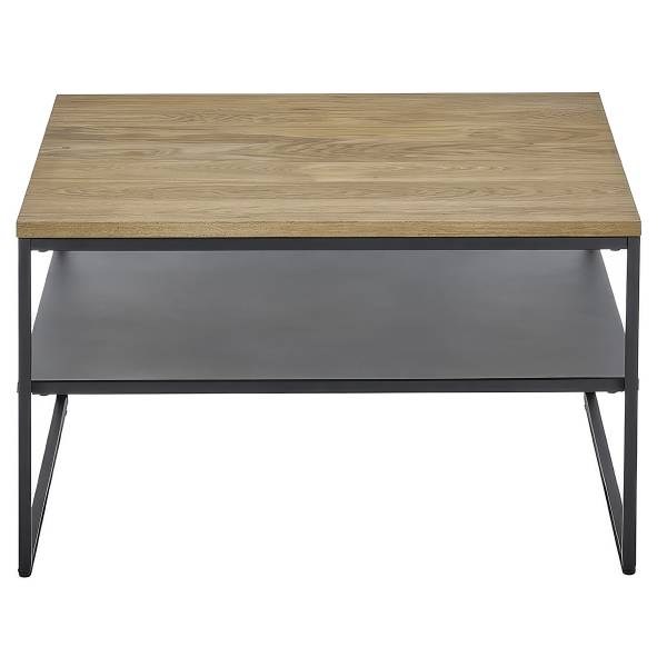 Couchtisch Lankin Eiche massiv / Metall - Eiche / Schwarz