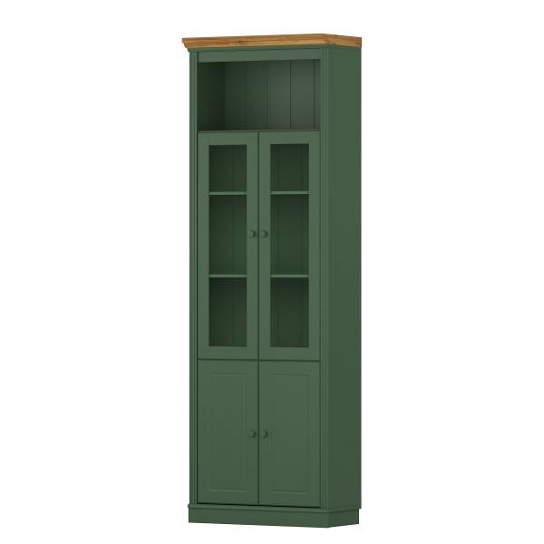 Massive Bücherwand LILLEHAMMER Typ G Kiefer massiv - Kiefer Waldgrün / Kiefer Honig