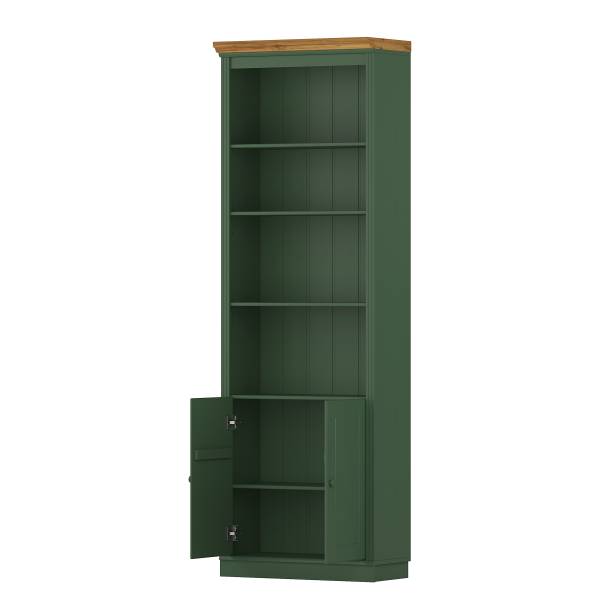 Massive Bücherwand LILLEHAMMER Typ G Kiefer massiv - Kiefer Waldgrün / Kiefer Honig