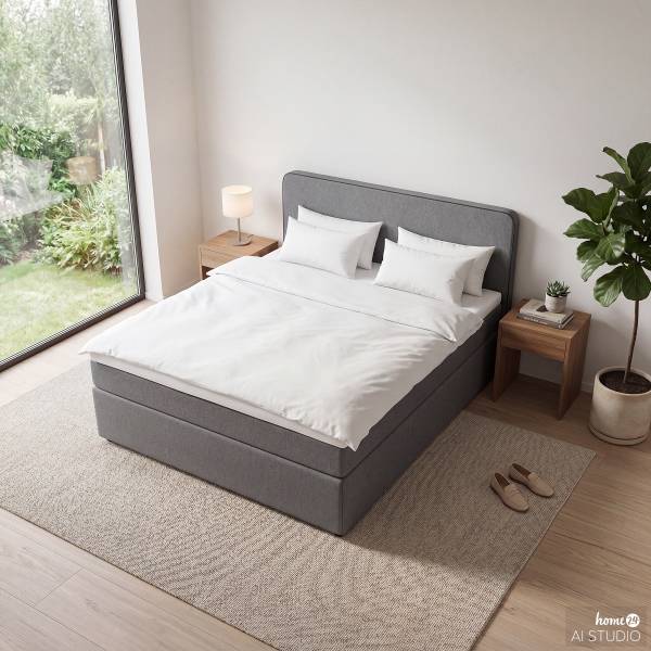 Boxbett Ciamber Dunkelgrau - 180 x 200cm