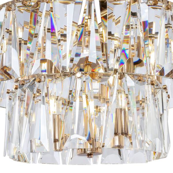Pendelleuchte Puntes Typ A Kristallglas / Mischmetall - 18-flammig - Gold